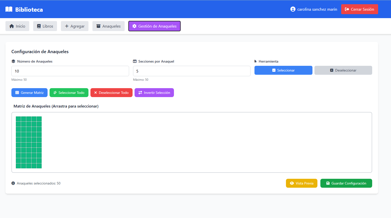 Gestión de Anaqueles